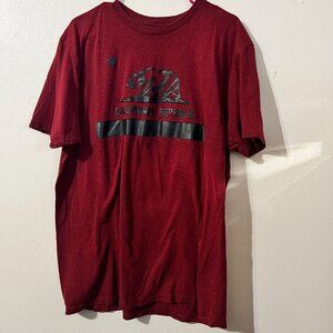 Ring Of Fire Mens T Shirt California Burnundy size XL Crew Neck Short Sleeve